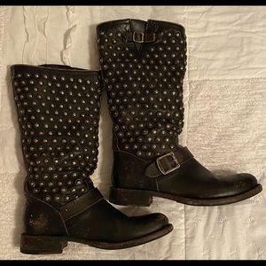 Frye Jenna Disc Tall Black Boots
